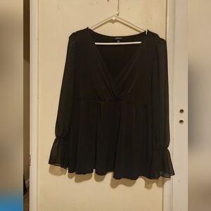 NWOT Torrid black blouse with transparent